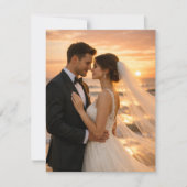 Romantic Sunset Beach Wedding Save the Date (Vorderseite)