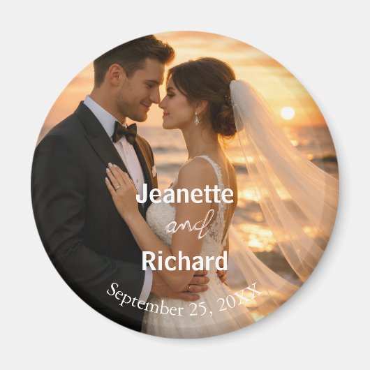 Romantic Sunset Beach Wedding Vows Magnet (Vorne)