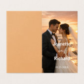 Romantic Sunset Beach Wedding Vows Program (Außenseite Aufgefaltet)