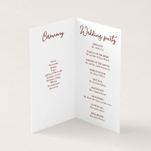 Romantic Sunset Beach Wedding Vows Program (Innenseite)