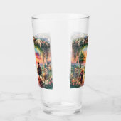 Romantic Sunset Porch View Illustration Glas (Rechts)