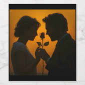 Romantic Sunset Silhouette Weinetikett (Einzelnes Label)