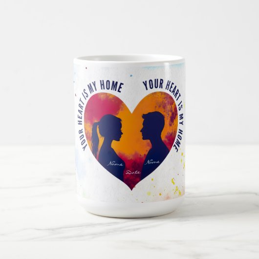 Romantic Sunset Soulmates Your Heart My Home Mug Kaffeetasse (Mittel)
