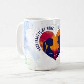 Romantic Sunset Soulmates Your Heart My Home Mug Kaffeetasse (Vorderseite Links)