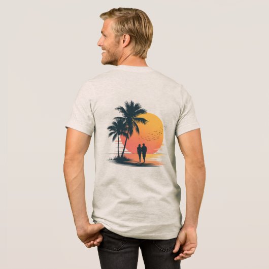 Romantic Sunset Stroll Tri-Blend Shirt (Rückseite voll)
