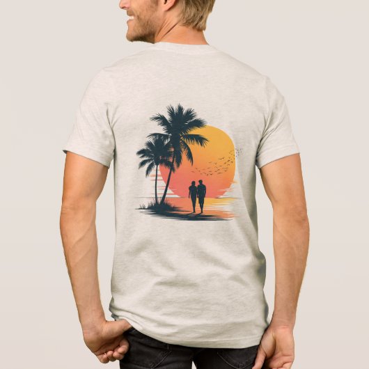 Romantic Sunset Stroll Tri-Blend Shirt (Rückseite)