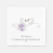 Romantic Swan Couple Floral Wedding Reception Serviette (Vorderseite)