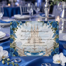 Romantic Swans Grand Staircase Fairytale RSVP Karte