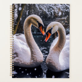 Romantic Swans in a Winter Wonderland Planer