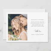 Romantic Swirly Calligraphy Wedding 4 Photo Dankeskarte (Rückseite)