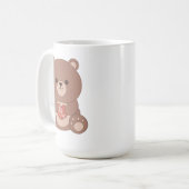 Romantic Teddy Bear & Hearts Mug Kaffeetasse (Vorderseite Links)