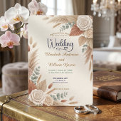 Romantic Terracotta Boho Chic Wedding Einladung