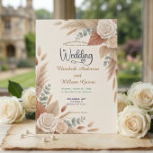 Romantic Terracotta Boho Chic Wedding Einladung