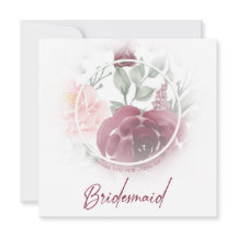 Romantic Thank You Bridesmaids Classic Floral Pink