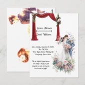 Romantic Theater Arch Wedding Invitation Card Postkarte (Vorne/Hinten)
