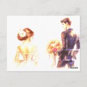 Romantic Theater Arch Wedding Invitation Card Postkarte (Rückseite)