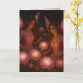 Romantic Thinking of You Love for Her Pink Lotus Karte (Gelbe Blume)