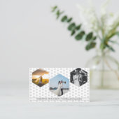 Romantic Three Photos Wedding Photography  Visitenkarte (Stehend Vorderseite)