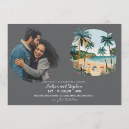 Romantic Tropical Island Wedding Einladung
