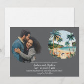Romantic Tropical Island Wedding Einladung (Vorne/Hinten)