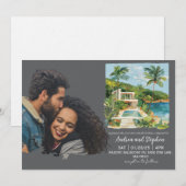 Romantic Tropical Island Wedding Einladung (Vorne/Hinten)