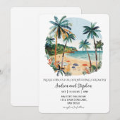 Romantic Tropical Island Wedding Einladung (Vorne/Hinten)