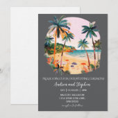 Romantic Tropical Island Wedding Einladung (Vorne/Hinten)