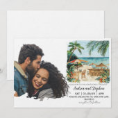 Romantic Tropical Island Wedding Einladung (Vorne/Hinten)