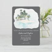 Romantic Tropical Island Wedding Einladung (Stehend Vorderseite)