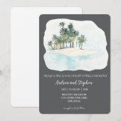 Romantic Tropical Island Wedding Einladung (Vorne/Hinten)