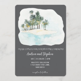 Romantic Tropical Island Wedding Einladung