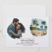 Romantic Tropical Island Wedding Einladung (Vorne/Hinten)