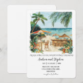 Romantic Tropical Island Wedding Einladung (Vorne/Hinten)