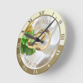 Romantic Tropical Wedding Gift Clock Runde Wanduhr (Winkel)