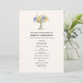 Romantic Tuscan Garden Urn Floral Wedding Programm (Stehend Vorderseite)