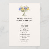 Romantic Tuscan Garden Urn Floral Wedding Programm (Vorderseite)