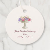 Romantic Tuscan Garden Urn with Flowers Wedding Geschenkanhänger (Vorderseite)