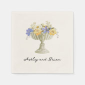 Romantic Tuscan Garden Urn with Flowers Wedding Serviette (Vorderseite)