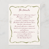 Romantic Tuscan Garden Whimsical Floral Wedding Begleitkarte (Vorderseite)