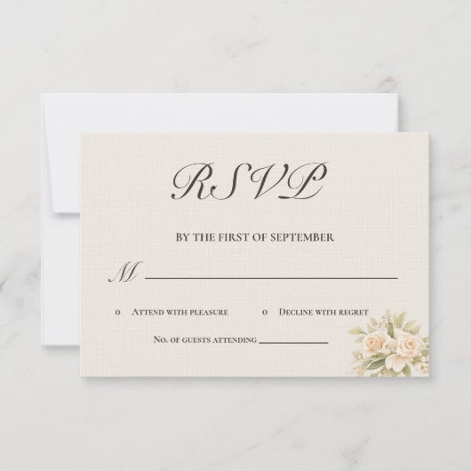 Romantic Tuscan Villa Calligraphy RSVP Card Karte (Vorderseite)