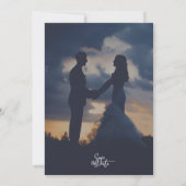 Romantic Twilight Silhouette Photo Script Wedding  Einladung (Rückseite)