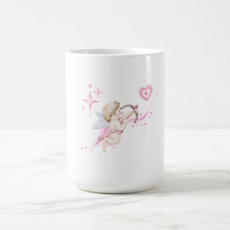 Romantic Valentine Art with Pink Heart Glow Kaffeetasse