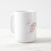Romantic Valentine Art with Pink Heart Glow Kaffeetasse (Vorderseite Links)