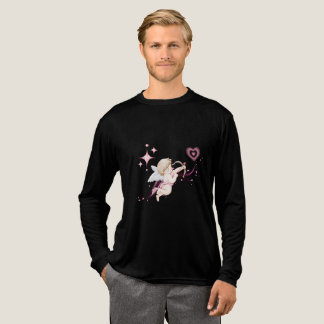 Romantic Valentine Art with Pink Heart Glow Tri-Blend Shirt
