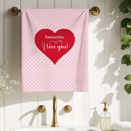 Romantic Valentine Bath Towel Gift for Wife Badhandtuch Set