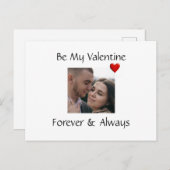 Romantic Valentine Card Add Your Own Couple Photo Postkarte (Vorne/Hinten)