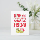 Romantic Valentine for Friend - Fruits for Vegan Postkarte (Stehend Vorderseite)