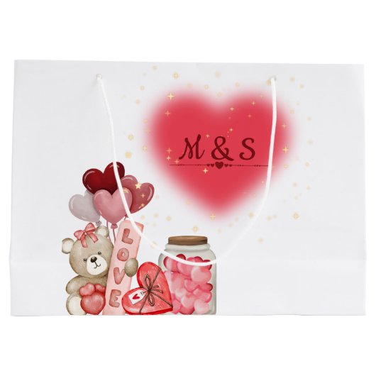 Romantic Valentine Gift Bag Große Geschenktüte (Rückseite)