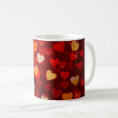 Romantic Valentine Heart Pattern Kaffeetasse (VorderseiteRechts)