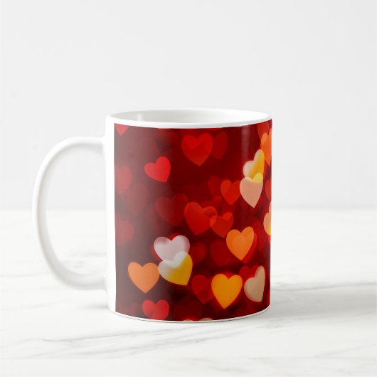 Romantic Valentine Heart Pattern Kaffeetasse (Links)